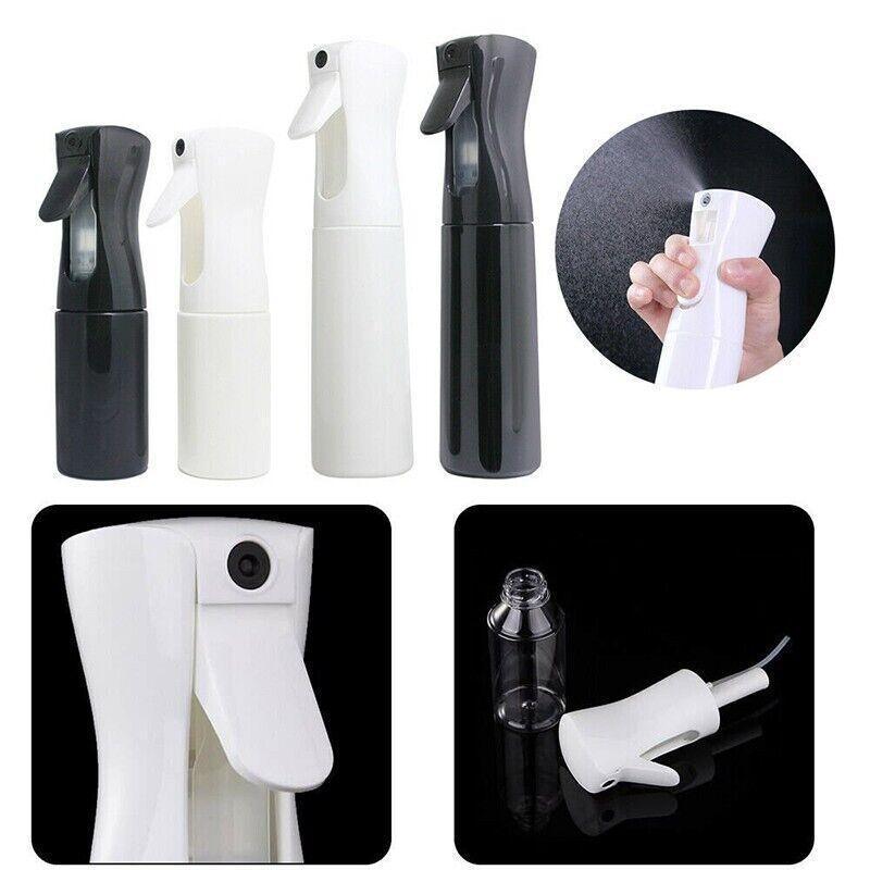 300ml Continuous Spray Bottle Ultra Fine Mist Dispenser Sanitizer Salon - White&Transparents