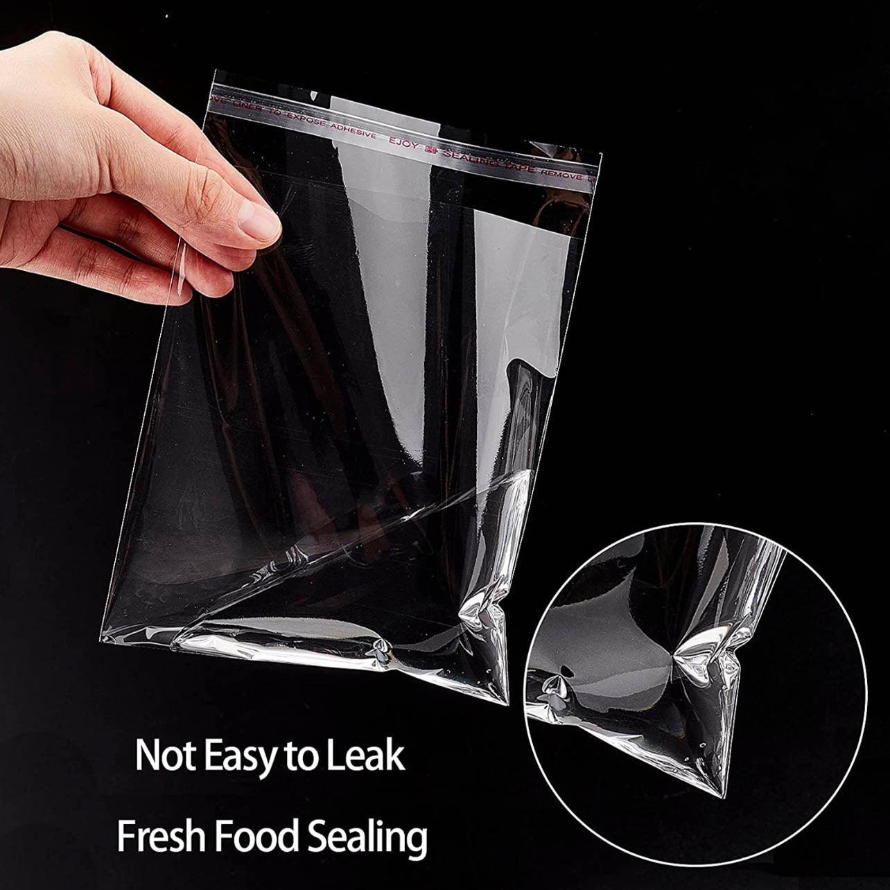 Multi-size Clear Self-Seal Cellophane Bags - Bulk Adhesive Opp - 20*30+4