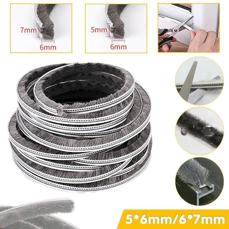 10M Hairy Seal Brush for Door & Window Draught Exclusion - 5x6mm（10M）