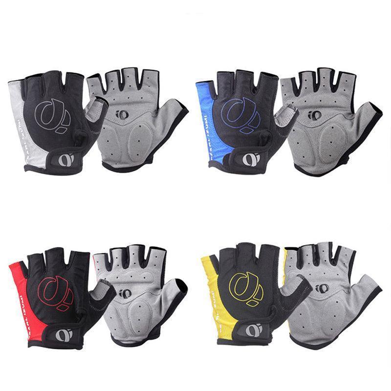 L Size Cycling Bicycle Half Finger Bike Gloves Unisex Anti Slip Padded - Grey