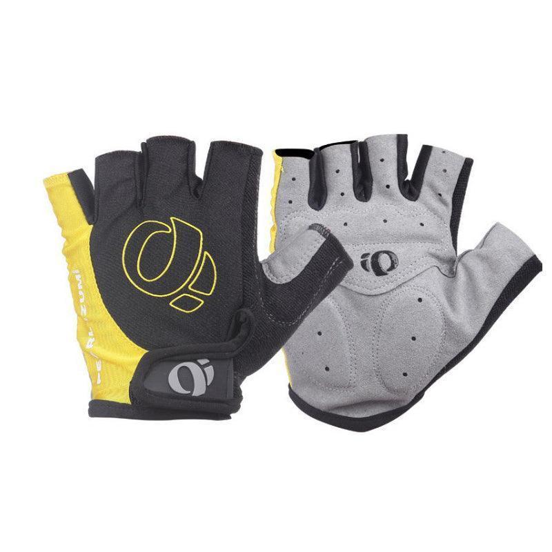 L Size Cycling Bicycle Half Finger Bike Gloves Unisex Anti Slip Padded - Grey