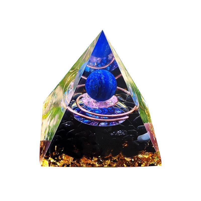 Amethyst Crystal Sphere Orgonite Pyramidamp Obsidians - Purple Blue(60mmx60mm)