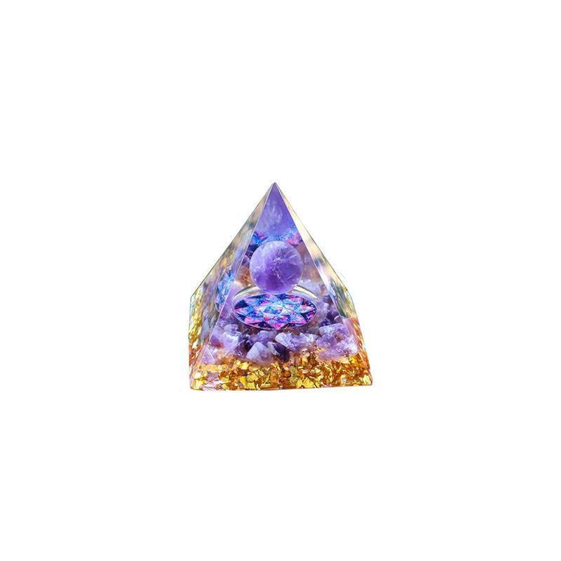 Amethyst Crystal Sphere Orgonite Pyramidamp Obsidians - Black Blue(60mmx60mm)