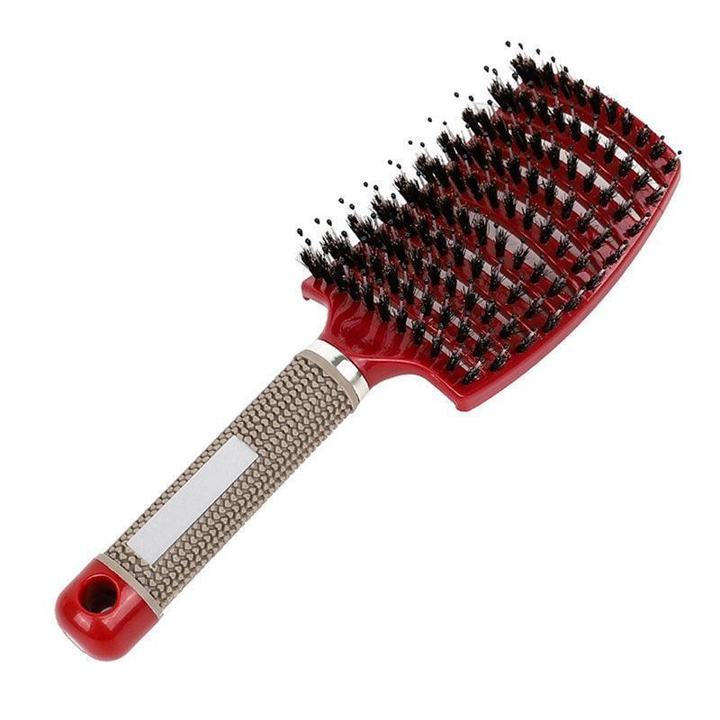 Detangle Nylon Boar Bristle Brush Hairbrush Smooth Hair Head Scalp Massage Comb - White *1 Unit