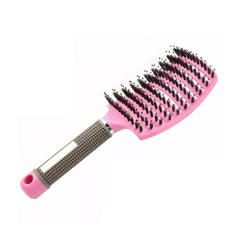 Detangle Nylon Boar Bristle Brush Hairbrush Smooth Hair Head Scalp Massage Comb - White *1 Unit