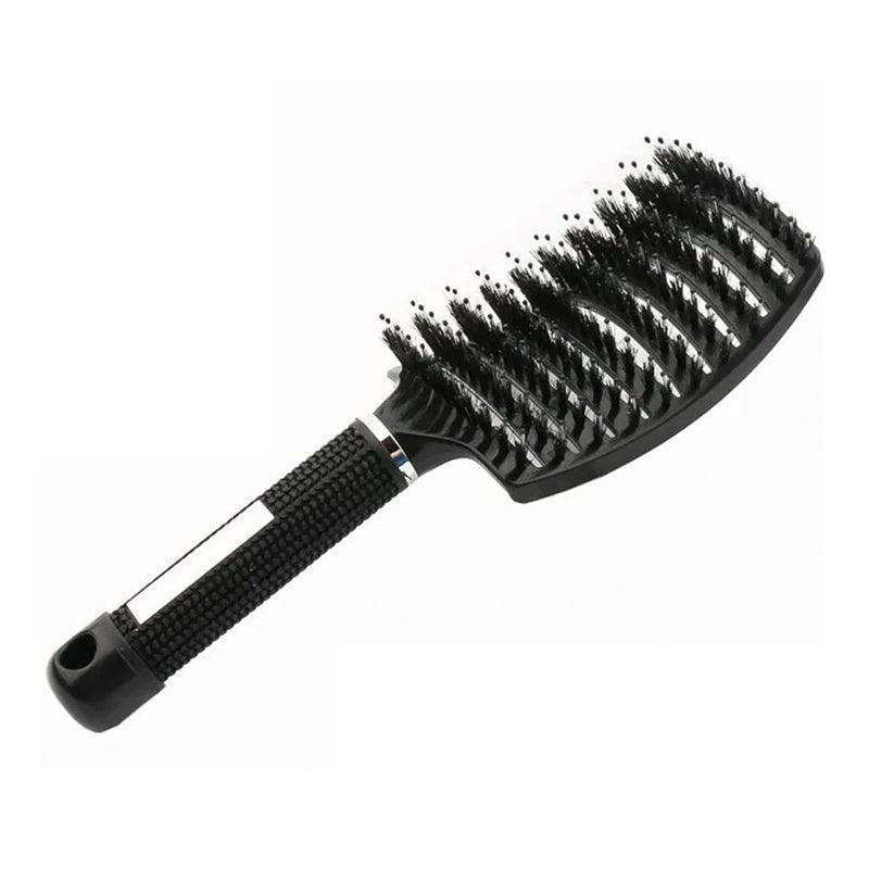 Detangle Nylon Boar Bristle Brush Hairbrush Smooth Hair Head Scalp Massage Comb - Purple *1 Unit