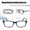 Black 6 Pairs Mens Ladies Wayfarer Frame Magnifying Reading Glasses Nerd Spectacl - +2.00 Strength
