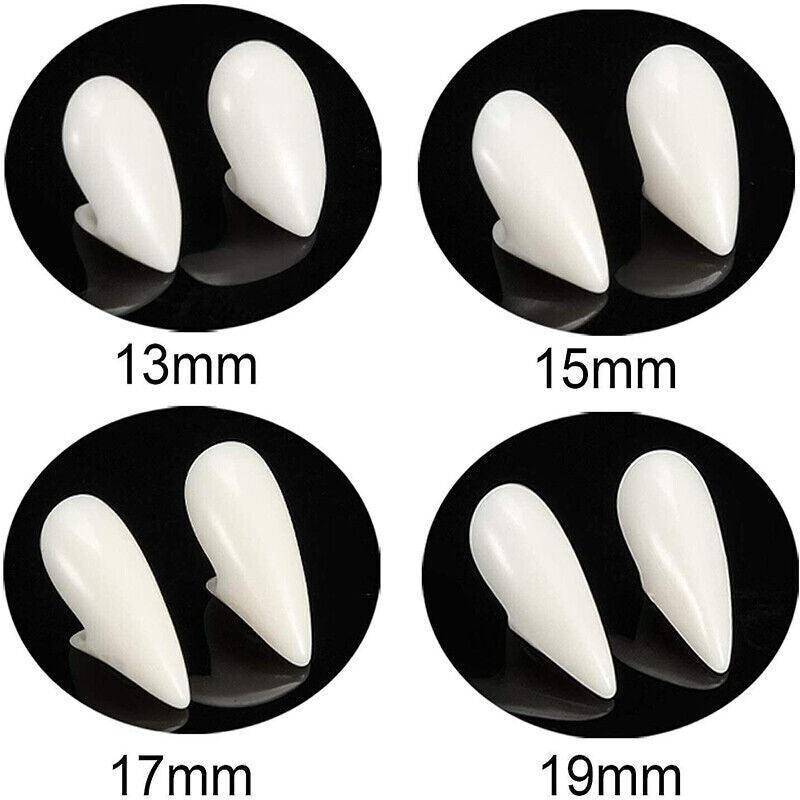 Cosplay Vampire Fangs Fake Teeth for Halloween Costume Party Dress Up 2PCS Prop Set - 17mm-1Piar
