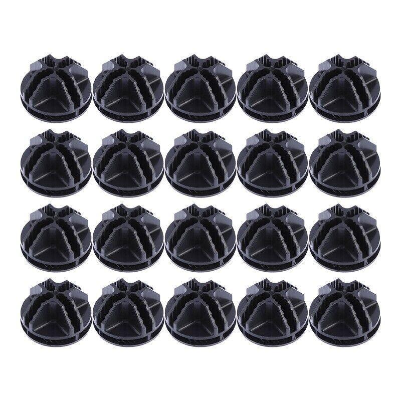 20PCS Wire Storage Cube Plastic Connectors Mesh Snap Plastic Push Grid - White