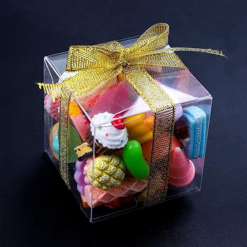50 PVC Clear Transparent Macaron Square Cube Boxes For Wedding Favour Gift Candy - 50*50*50MM