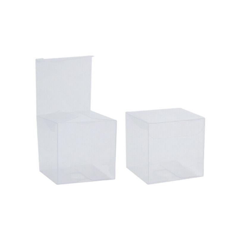 50 PVC Clear Transparent Macaron Square Cube Boxes For Wedding Favour Gift Candy - 50*50*50MM