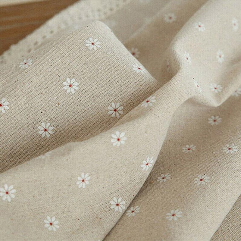 Floral Tablecloth with Lace Edge Cotton Linen Cover for Dining Table Square Rectangle - 90*140CM
