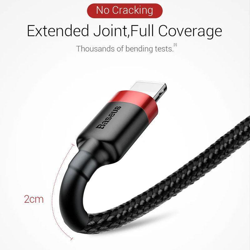 Baseus USB Charging Cable Data Charger Cord For iPhone 13 12 11 XS XR 8 7 iPad 1PC 2M - Red+ Red