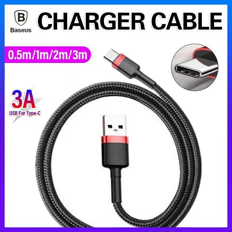 Red+Black Baseus USB to Type C Charger Cable 3A Fast Charging for Huawei - 0.5M 1PC