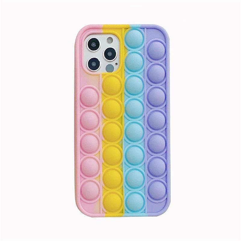 Rainbow Pop Fidget Toys Push It Bubble Phone Case For iPhone 7 8 Plus X XR 11 12 Pro Max - iPhone 13Pro