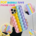 Rainbow Pop Fidget Toys Push It Bubble Phone Case For iPhone 7 8 Plus X XR 11 12 Pro Max - iPhone 11