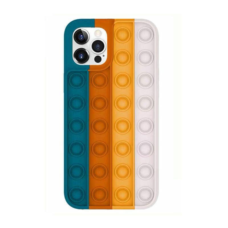Blue-White Pop Fidget Toys Push It Bubble Phone Case For Iphone - iPhone 11Pro