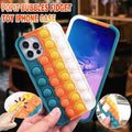 Blue-White Pop Fidget Toys Push It Bubble Phone Case For Iphone - iPhone 12ProMAX