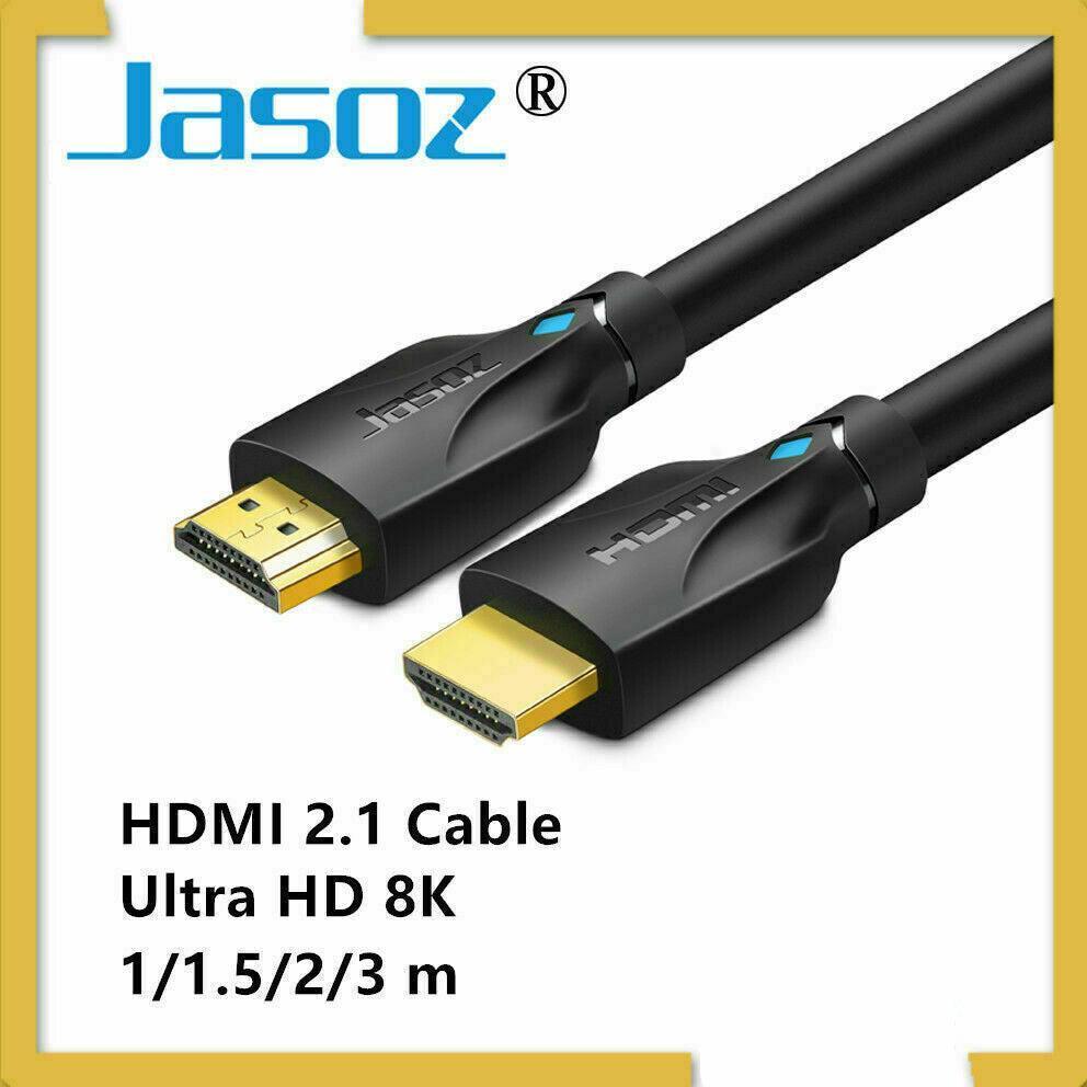 Jasoz 8K Ultra Hd Premium Hdmi Cable V2.1 3D High Speed Braided Ethernet 1 2 3M - 1 m