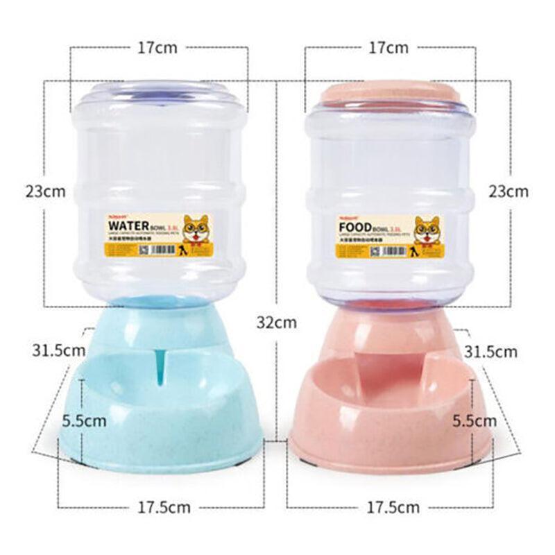 Automatic 3.8L Water Feeder Pet Dog Cat Puppy Dispenser Feeder Bowl Bottle - Pink