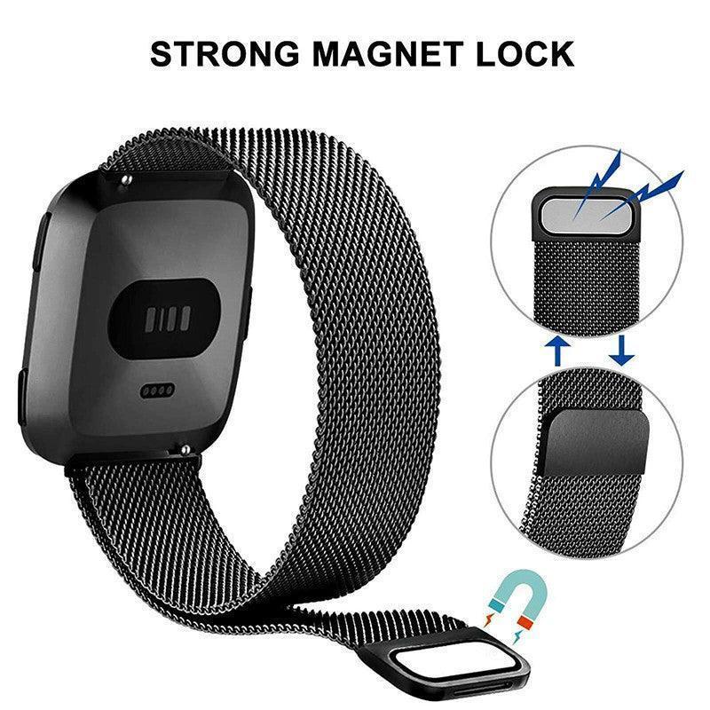 For Fitbit Versa 2 Lite Watch Band Strap Sports Metal Wristband Replacement Large - Silver Versa/Versa 2/Lite