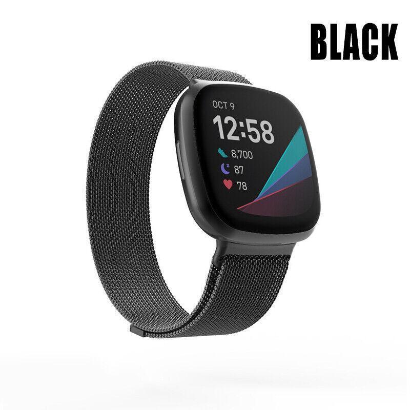 For Fitbit Versa 2 Lite Watch Band Strap Sports Metal Wristband Replacement Large - Silver Versa/Versa 2/Lite