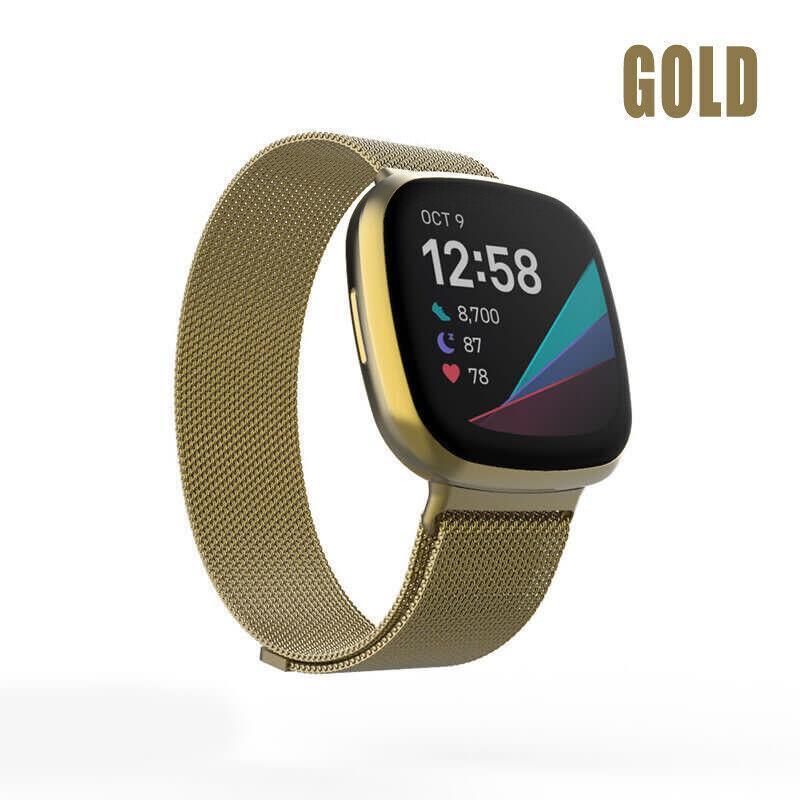 For Fitbit Versa 2 Lite Watch Band Strap Sports Metal Wristband Replacement Large - Silver Versa/Versa 2/Lite