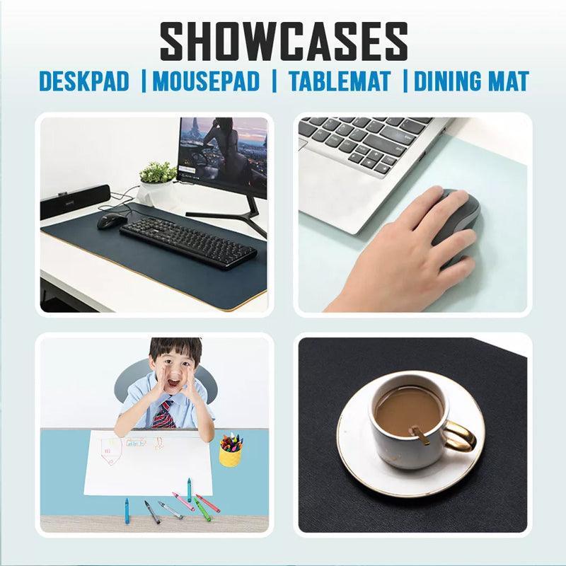 60*30Cm Leather Mouse Pad Gaming Waterproof Mousepad Desk Mat Anti-Slip Rubber - Black