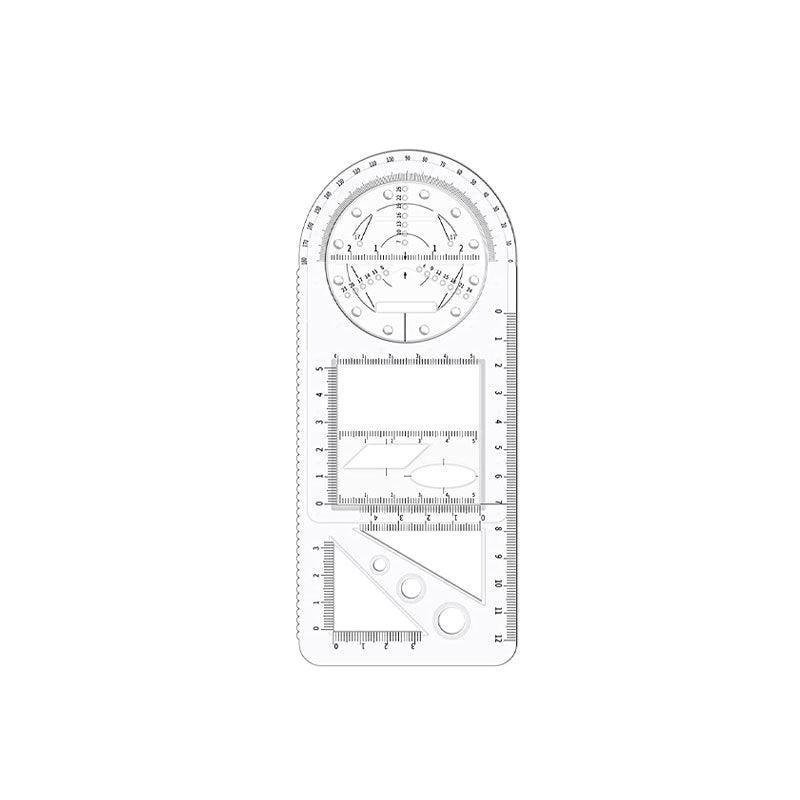 Multifunctional Geometric Ruler Student Mathematics Drawing Tools School Office - Blue-Senior High School
