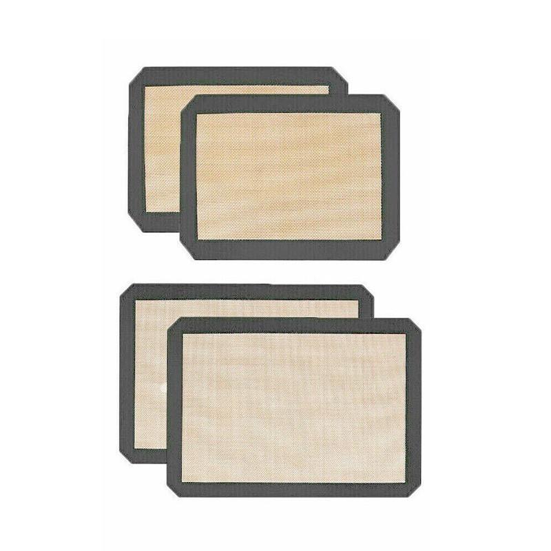 Silicone Baking Mat Non Stick Reusable Sheet for Pastry Dough Cookie Oven Bakeware - Black 2PCS(2*60X40CM)