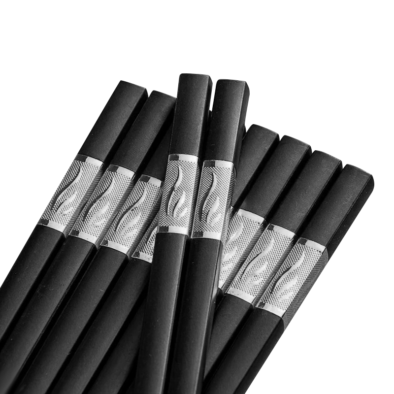 10Pairs Premium Fiberglass Reusable Chopsticks - Dishwasher Safe - Silver-3