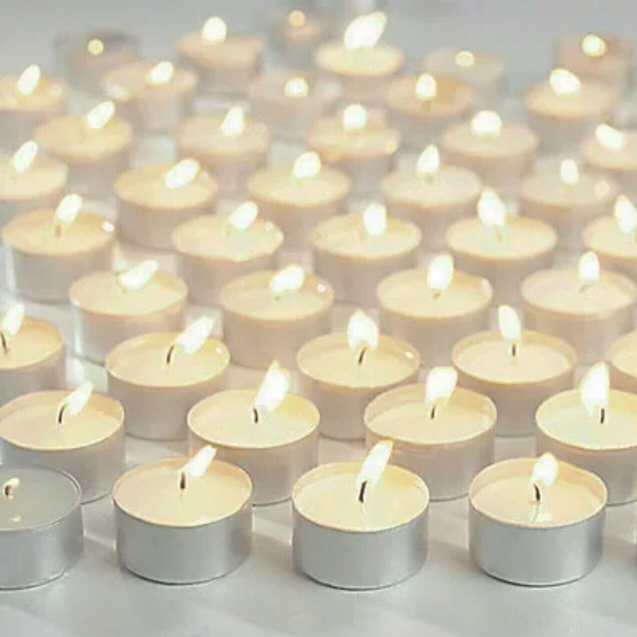 Tealight Candles 10 or 50 Pack Unscented Long Burning for Wedding Party Decor - White- 2 Hours10PCS
