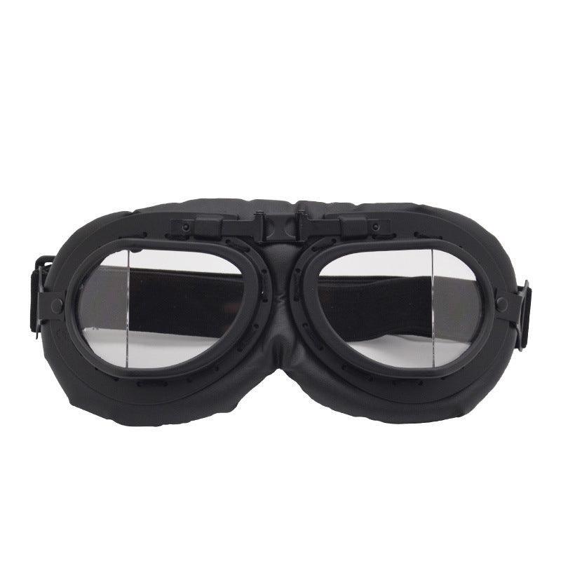 Vintage Pilot Motorcycle Racing Goggles Aviator Retro Atv Utv Dirt Bike Eyewear - Black + Yellow