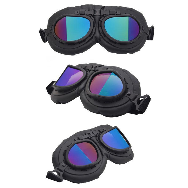 Vintage Pilot Motorcycle Racing Goggles Aviator Retro Atv Utv Dirt Bike Eyewear - Copper + Grey