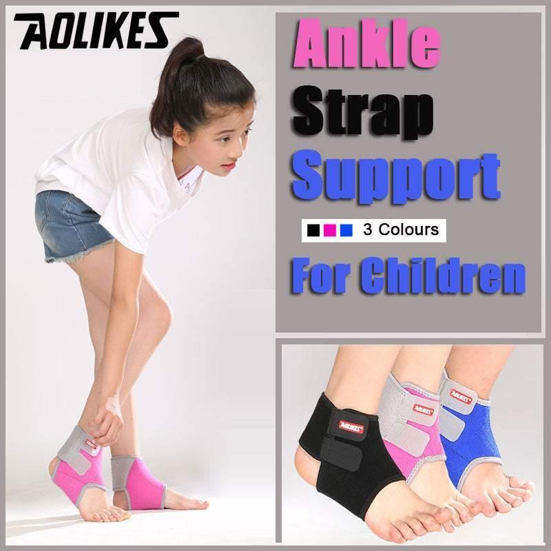M Size Aolikes 1Pair Support Pads Guard Kids Children Ankle Brace Wrap Protection - Rose Red