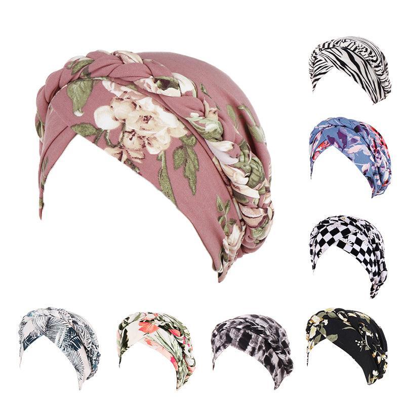 Women Floral Turban Head Wrap Cap Comfortable Chemo Headscarf Headwear - Pink