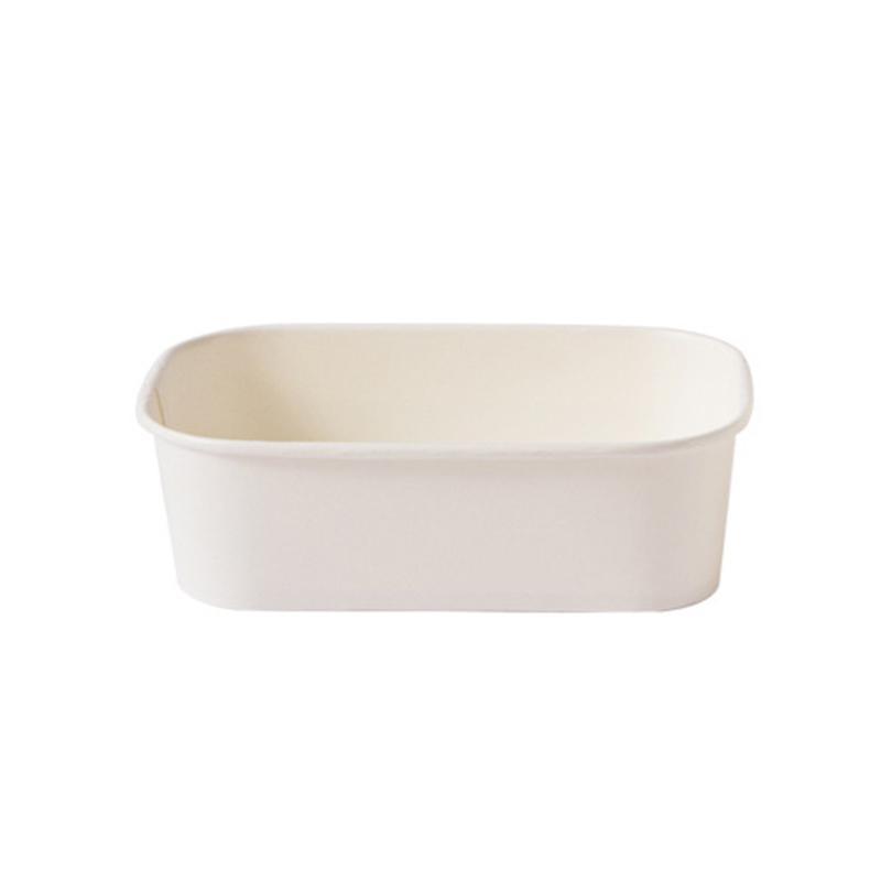 Kraft Paper Bowl for Takeaway Leak-Proof Disposable Food Container - White-1000ml-300pcs