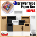 100PCS DIY Paper Box Drawer Type Jewelry Packing Box Tea Gift Cosmetics Kraft - 8*8*4cm