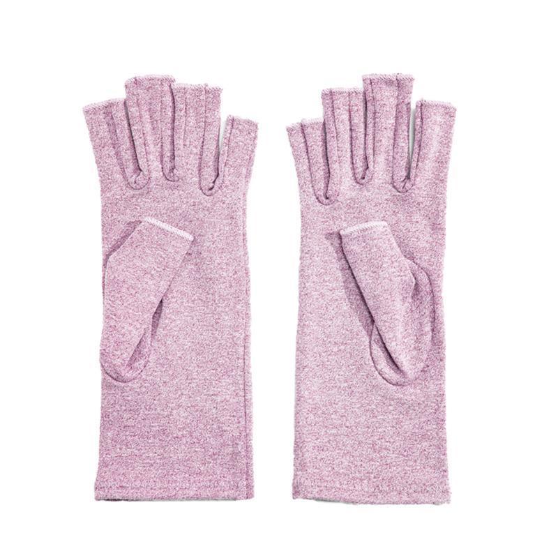 Brace Arthritis Hand Compression Gloves fingerless gloves Pain Relief Purple - L