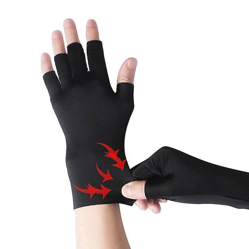 Brace Arthritis Hand Compression Gloves fingerless gloves Pain Relief Purple - L