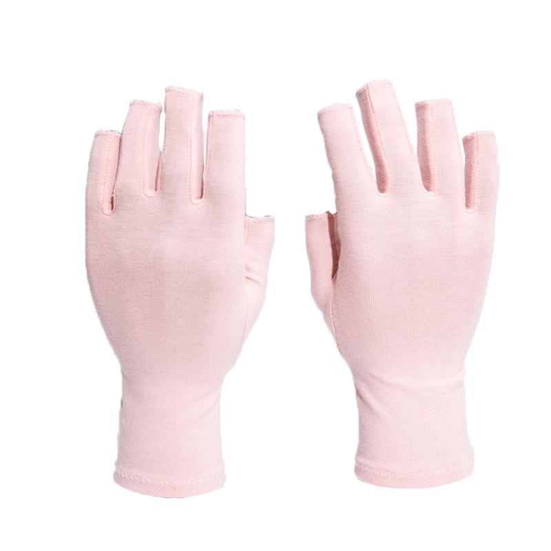 Brace Arthritis Hand Compression Gloves fingerless gloves Pain Relief Brown - L