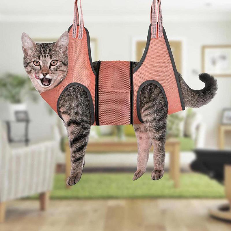 Small Pet Grooming Sling Hammock Dog Cat Restraint Bag Trimming Light Green - XS