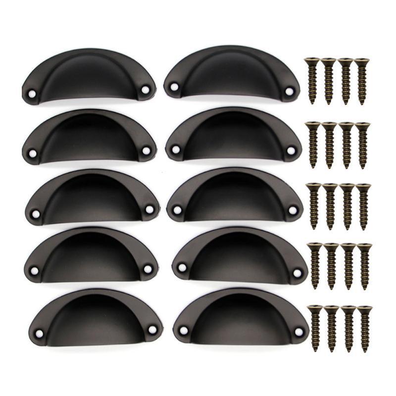 30X Modern Cup Cabinet Handle Knob Drawer Furniture Door Pull Shell Cupboard - Bronze