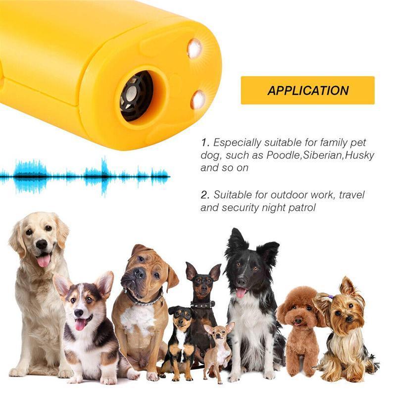 Ultrasonic Dog Barking Control Anti Bark Device Stop Repeller Train Tool Trainer - Black