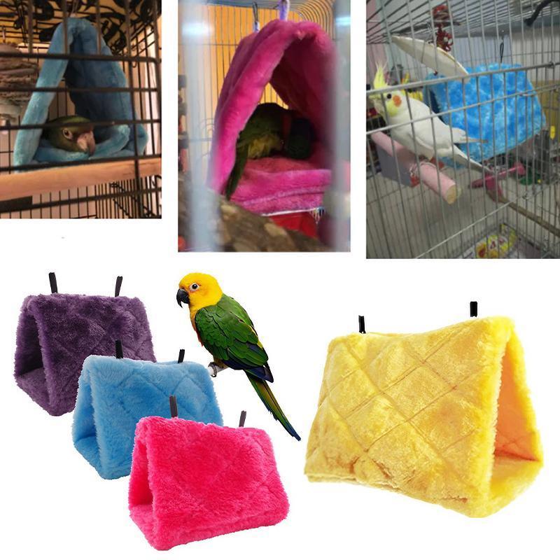 Pet Bird Parrot Parakeet Budgie Warm Hammock Cage Hut Tent Bed Hanging Cave - Purple