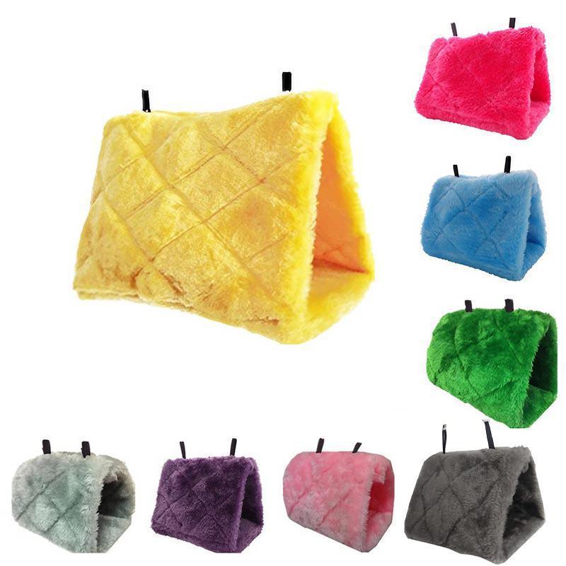 Pet Bird Parrot Parakeet Budgie Warm Hammock Cage Hut Tent Bed Hanging Cave - Green