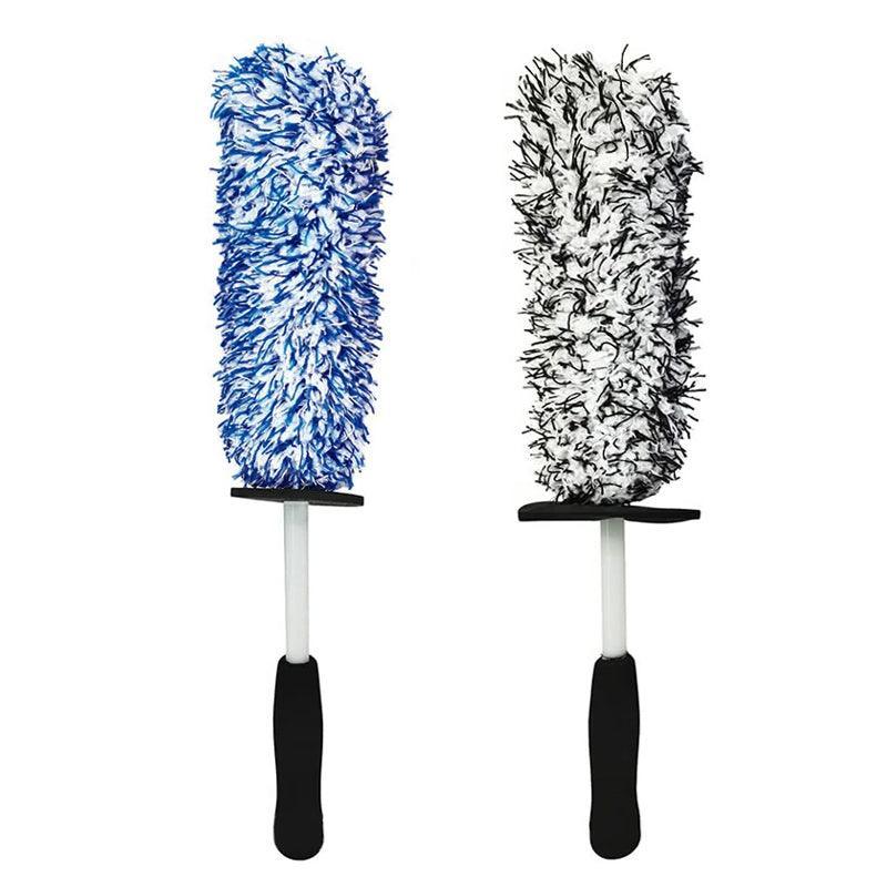 Car Wheel Cleaning Brush Tool Alloy Soft Bristle - Black+White