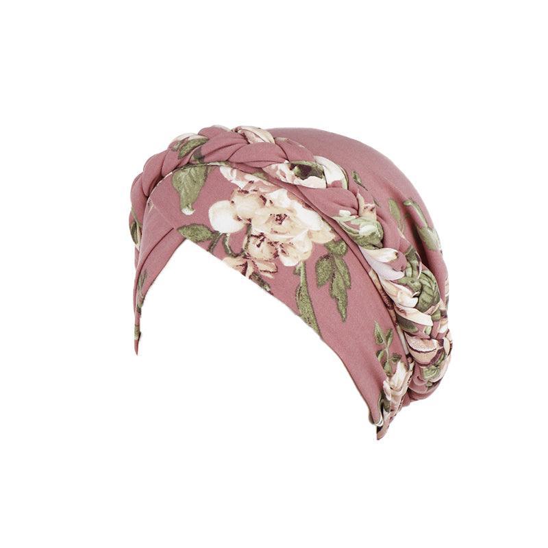 Women Floral Turban Head Wrap Cap Comfortable Chemo Headscarf Headwear - Blue