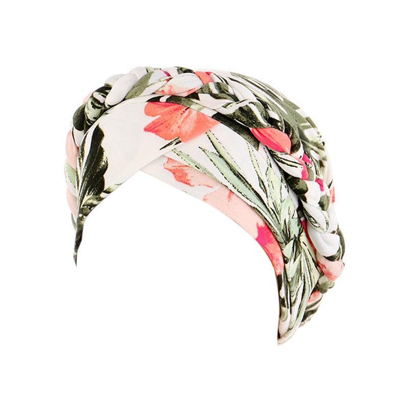 Women Floral Turban Head Wrap Cap Comfortable Chemo Headscarf Headwear - Blue
