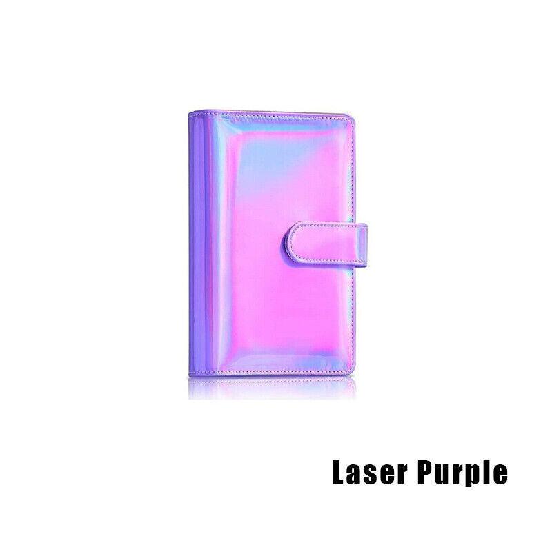 A6 Pu Leather Binder Pockets Cash Envelope Planner Notebooks - Light Purple